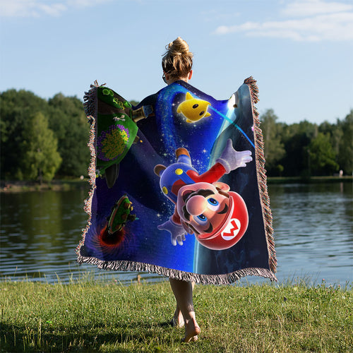 Mario Galaxy Mario Flying Premium Woven Blanket