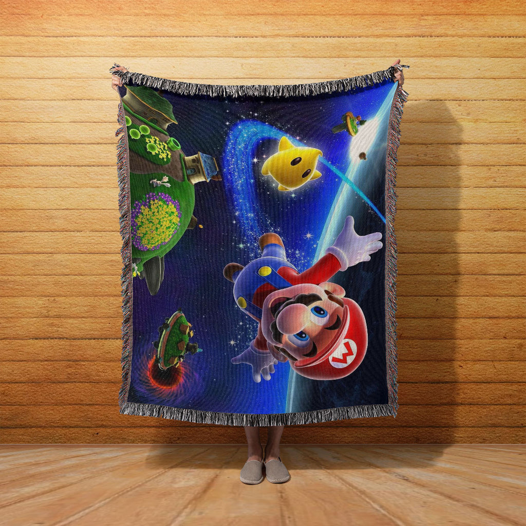 Mario Galaxy Mario Flying Premium Woven Blanket