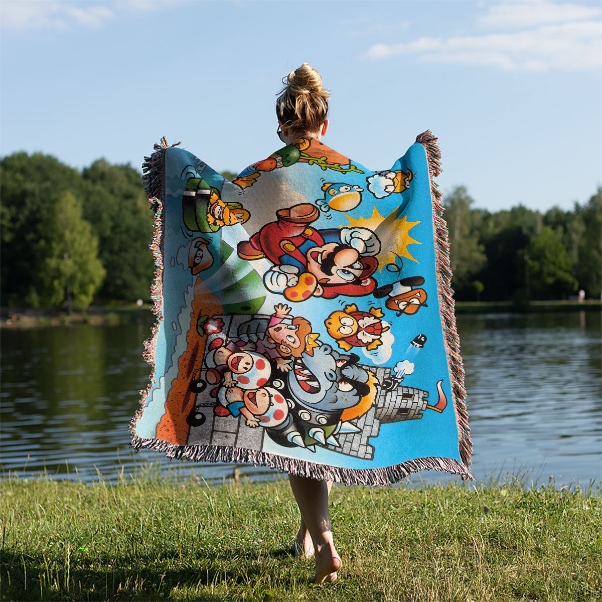 Super Mario Bros Classic Premium Woven Blanket