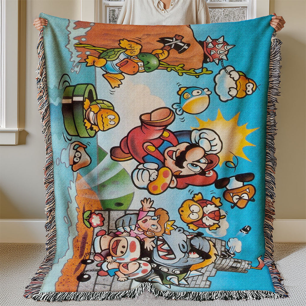 Super Mario Bros Classic Premium Woven Blanket