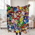 Personalized Custom Name Super Mario Smash Bros Characters Blanket