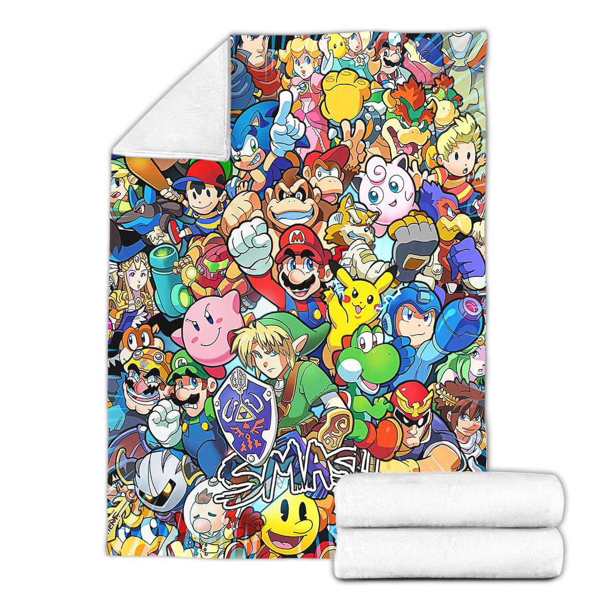 Personalized Custom Name Super Mario Smash Bros Characters Blanket