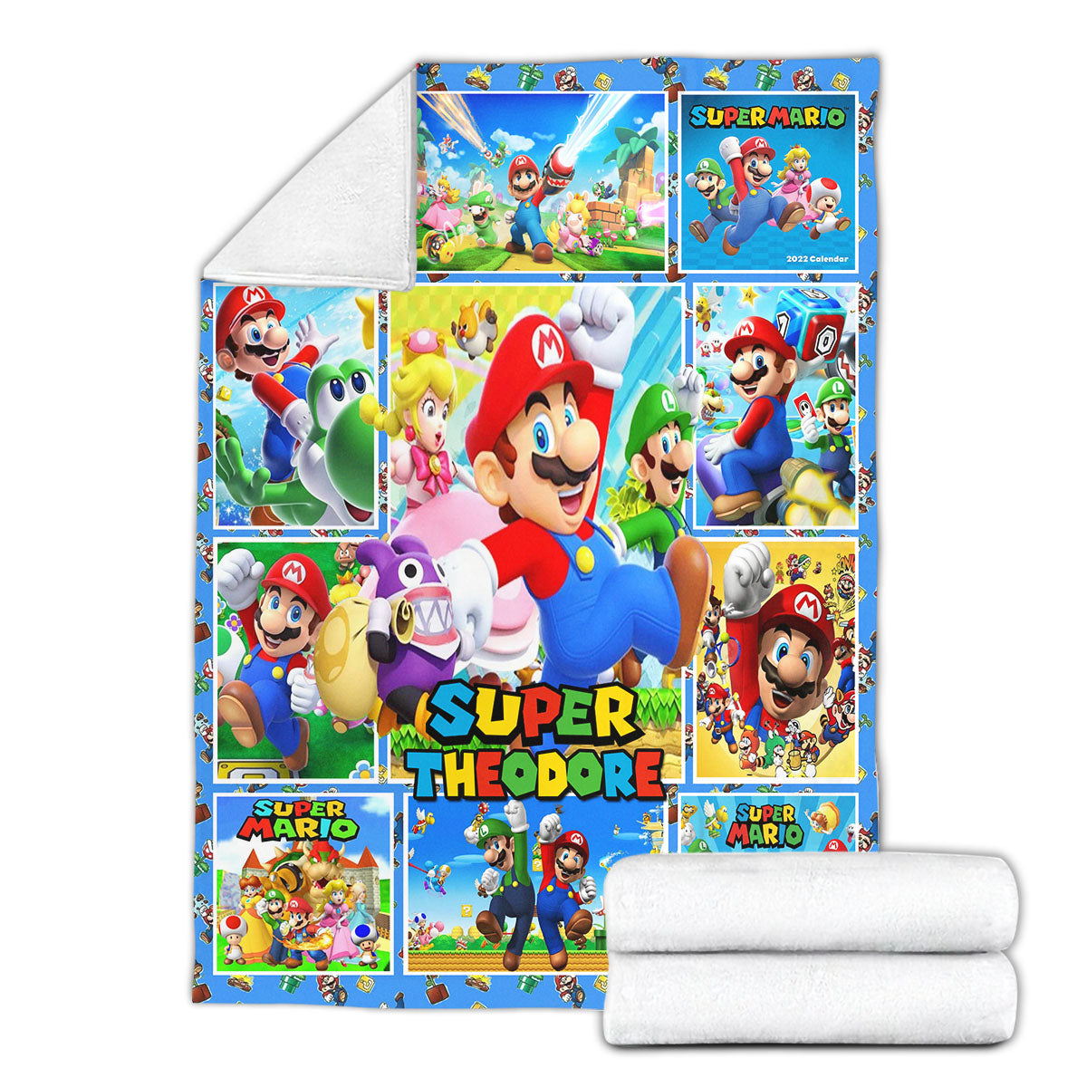 Personalized Custom Name Super Mario Bros Blanket