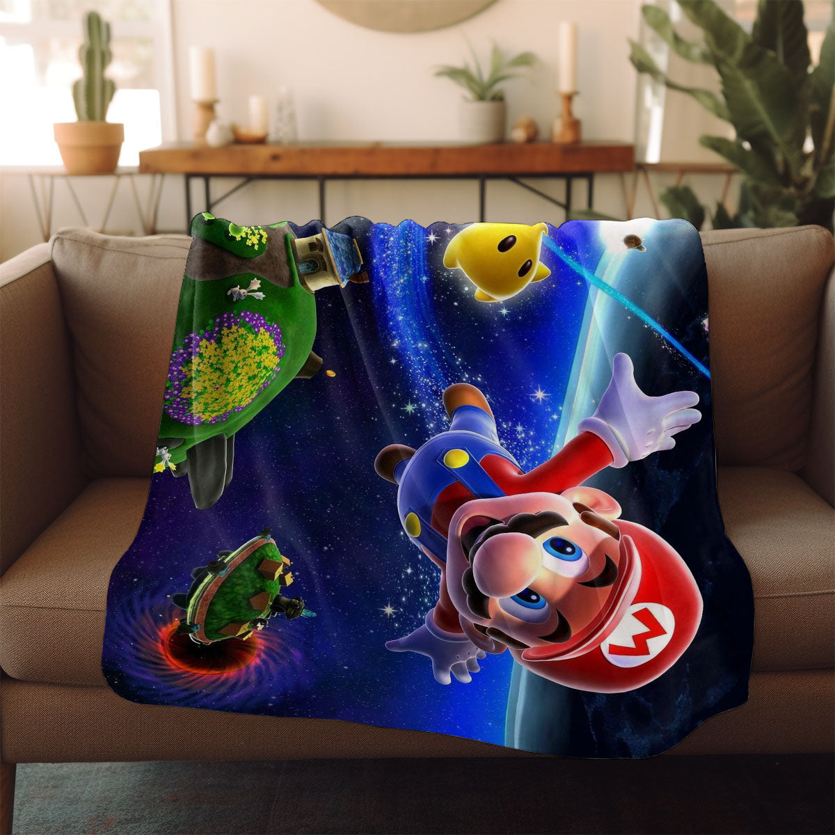 Mario Galaxy Mario Flying Sherpa Blanket
