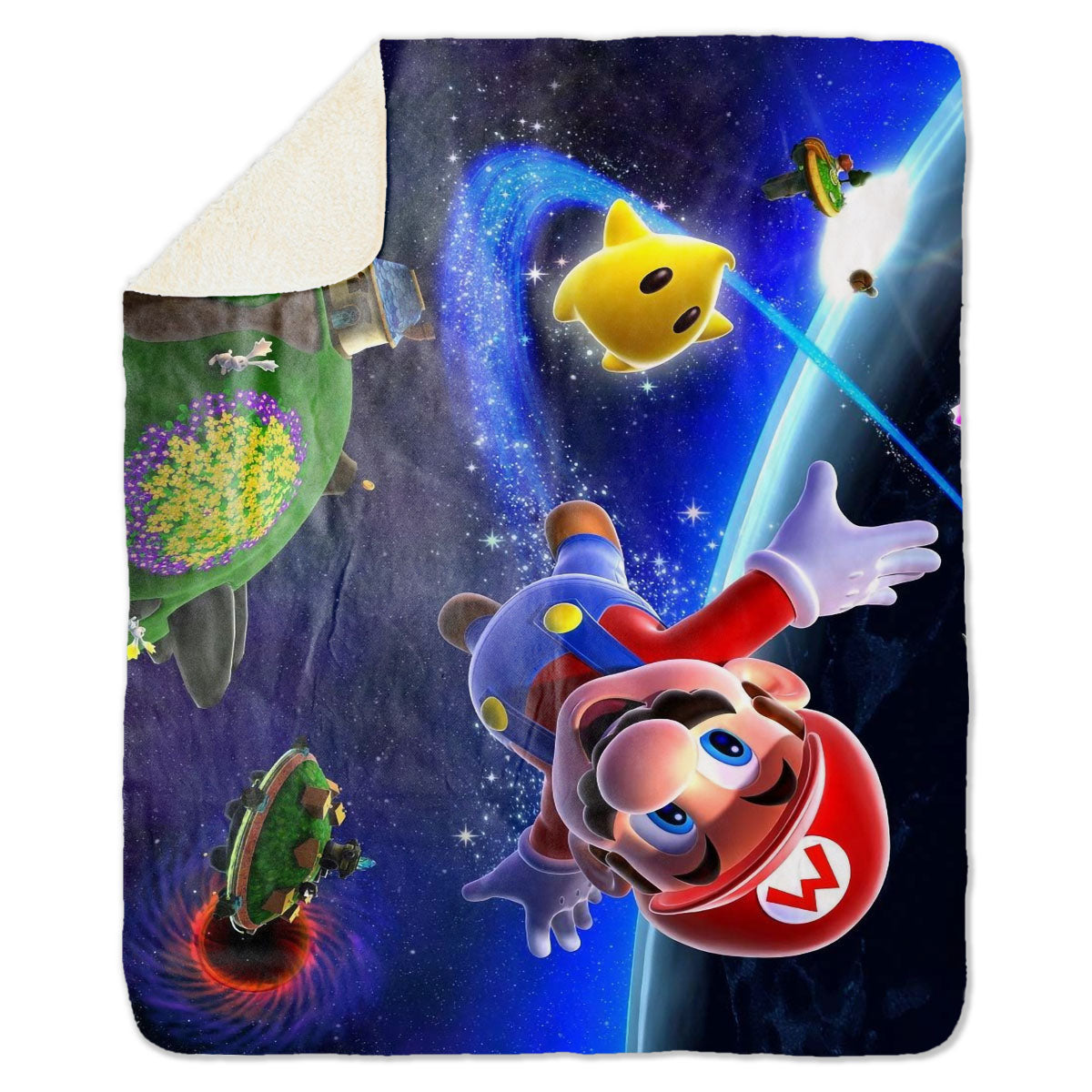 Mario Galaxy Mario Flying Sherpa Blanket