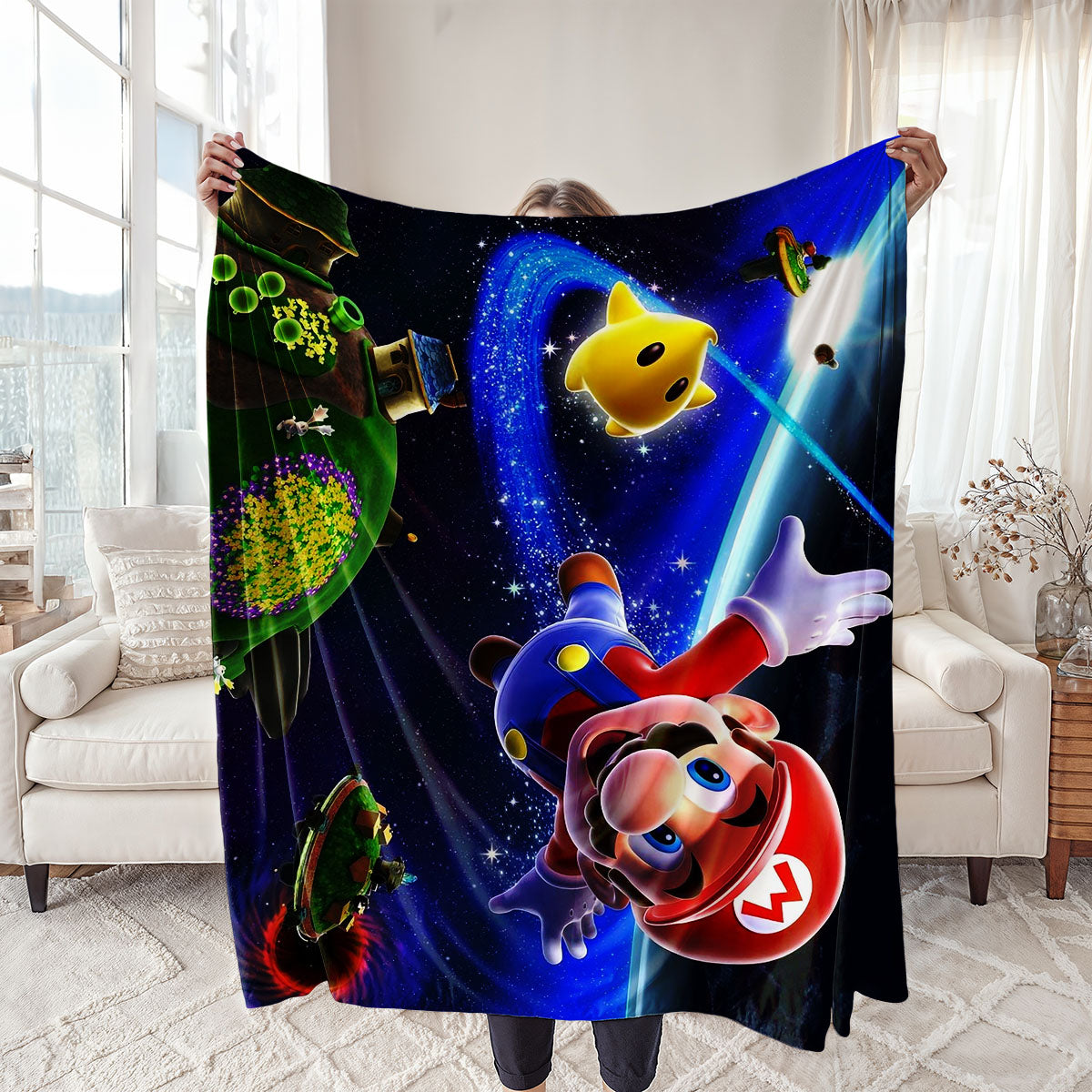Mario Galaxy Mario Flying Sherpa Blanket