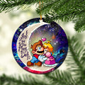 Mario Couple Love You To The Moon Galaxy Ceramic Ornament